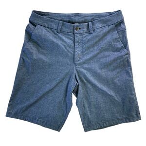 Lululemon The Works Short Quick Oxford 11" Blue Chambry Style M7936S (Size 34)